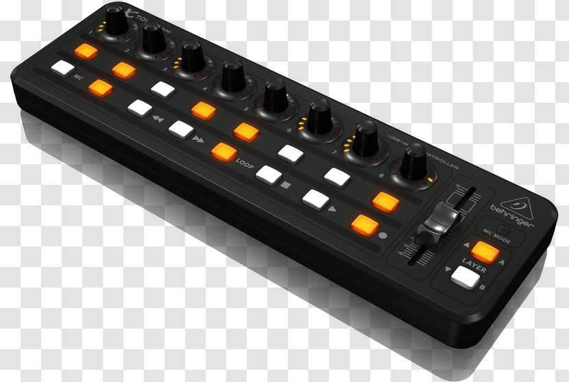 Behringer X-Touch Mini Digital Audio Workstation Control Surface MIDI Controllers - Silhouette - Musical Instruments Transparent PNG