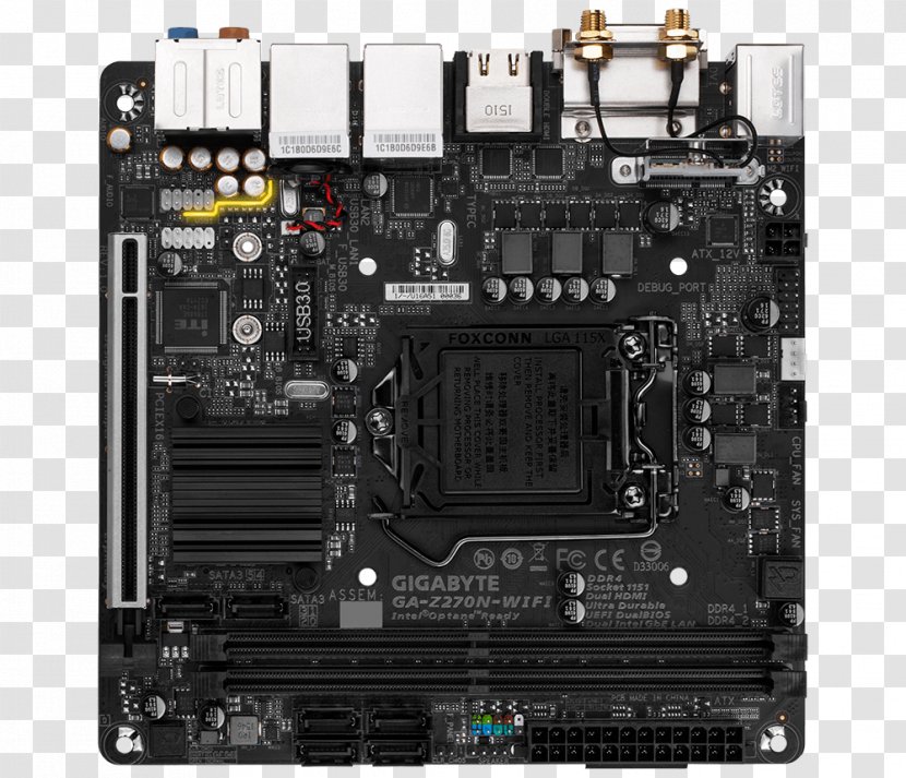 Motherboard Mini-ITX LGA 1151 GIGABYTE Gigabyte GA-Z270N-GAMING 5 DDR4 SDRAM - Technology - Cpu Transparent PNG