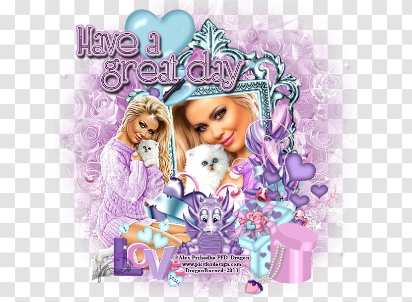 Illustration Poster Barbie Cartoon Character - Purple - February 25th Transparent PNG