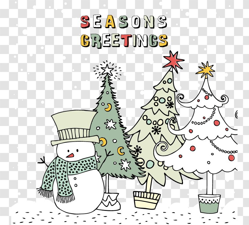 Santa Claus Christmas Card Tree Decoration - Creative Arts - Cartoon Illustrator Vector Material Transparent PNG