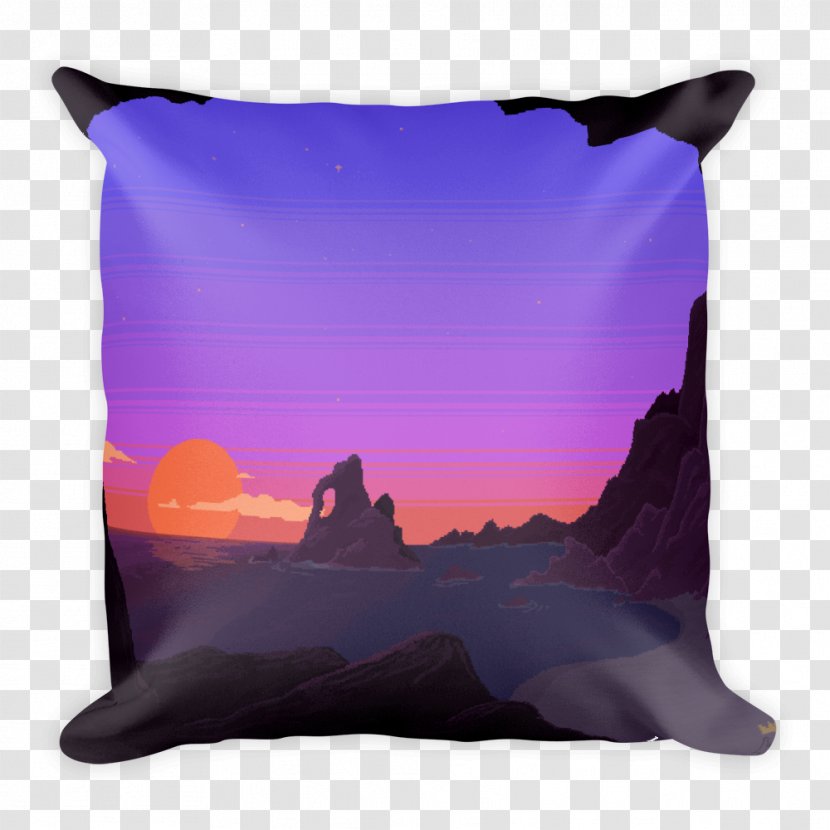 Drawing Wolf Guy Pixel Image - Violet - Pillows Transparent PNG