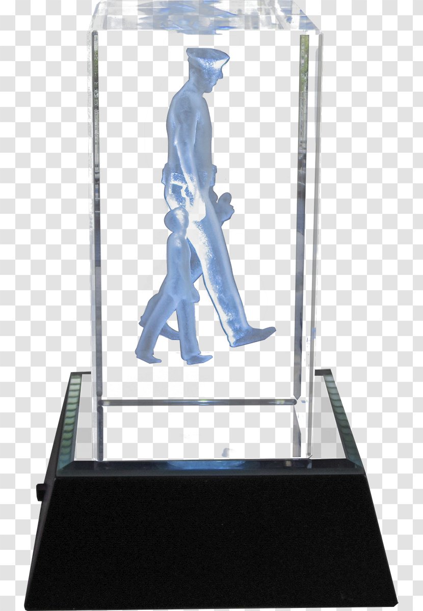 Police Officer Three-dimensional Space Crystal Trophy - Creative Dimensional Code Transparent PNG