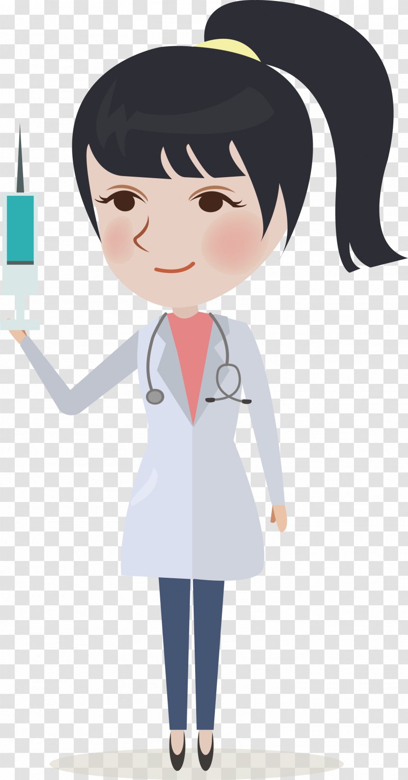 Illustration - Watercolor - A Woman Doctor With Needle Transparent PNG