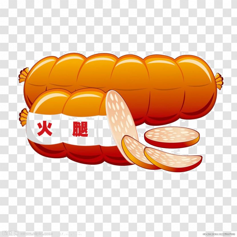 Sausage Ham Steak Meat Bacon - Chicken - Cartoon Transparent PNG