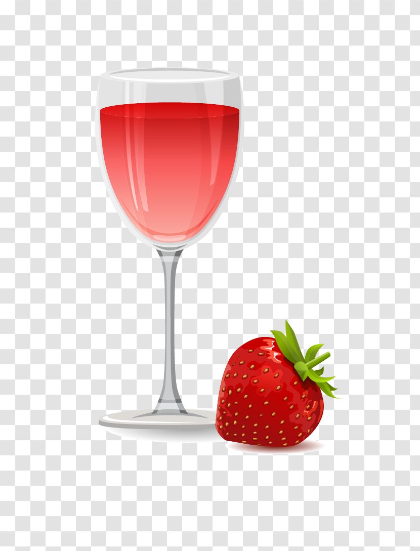 Strawberry Juice Cocktail Apple - Glass Transparent PNG