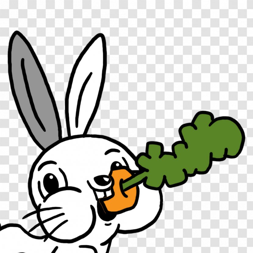 Hare Cartoon White Clip Art - Plant - Leaf Transparent PNG