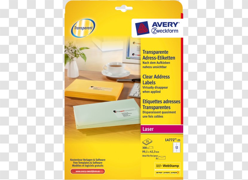 Adhesive Label Avery Dennison Template Paper - Laser Transparent PNG