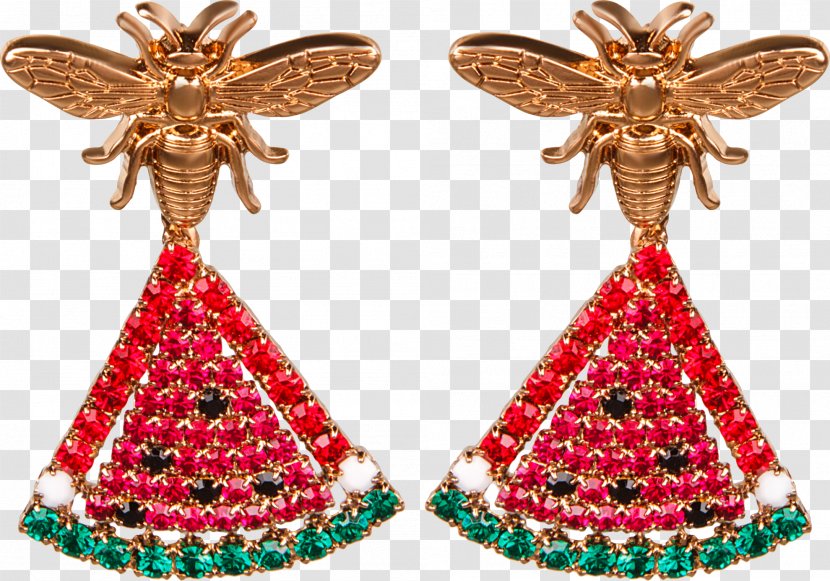 Earring Christmas Ornament Jewellery Tree Bee - Polyvinyl Chloride Transparent PNG