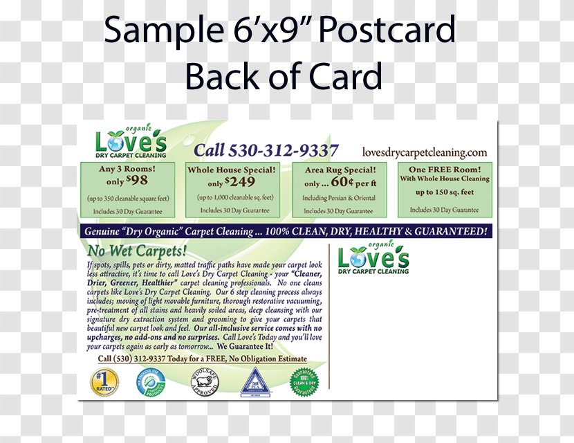 Paper Carpet Cleaning Post Cards - Color Transparent PNG
