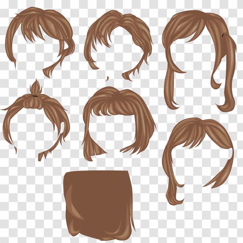 Hair Coloring Brown Wig Illustration Transparent PNG
