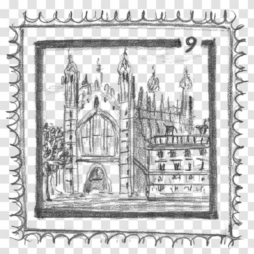Postage Stamps Line Art Place Of Worship White Sketch - Stamp - London Transparent PNG