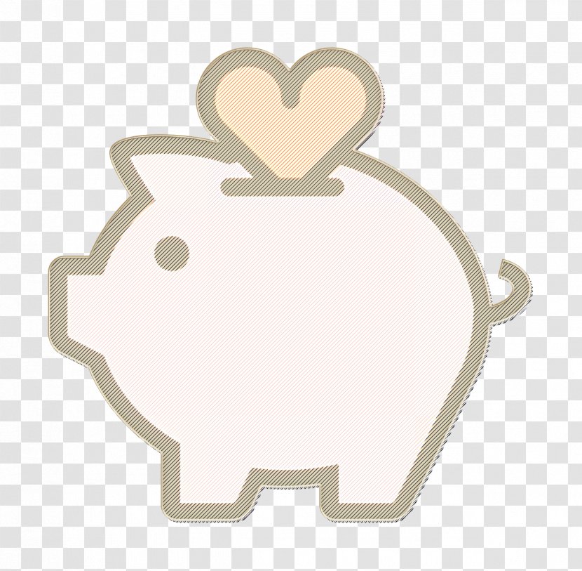 Heart Icon Money Pig - Sticker Logo Transparent PNG