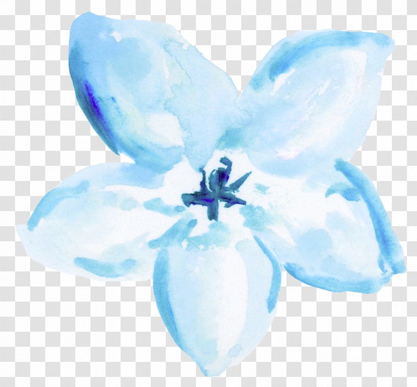 Blue Watercolor: Flowers Watercolor Painting Wallpaper - Organism Transparent PNG