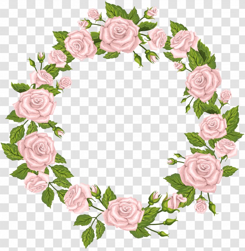 Clip Art - Floral Design - Roses Border Pink Transparent PNG