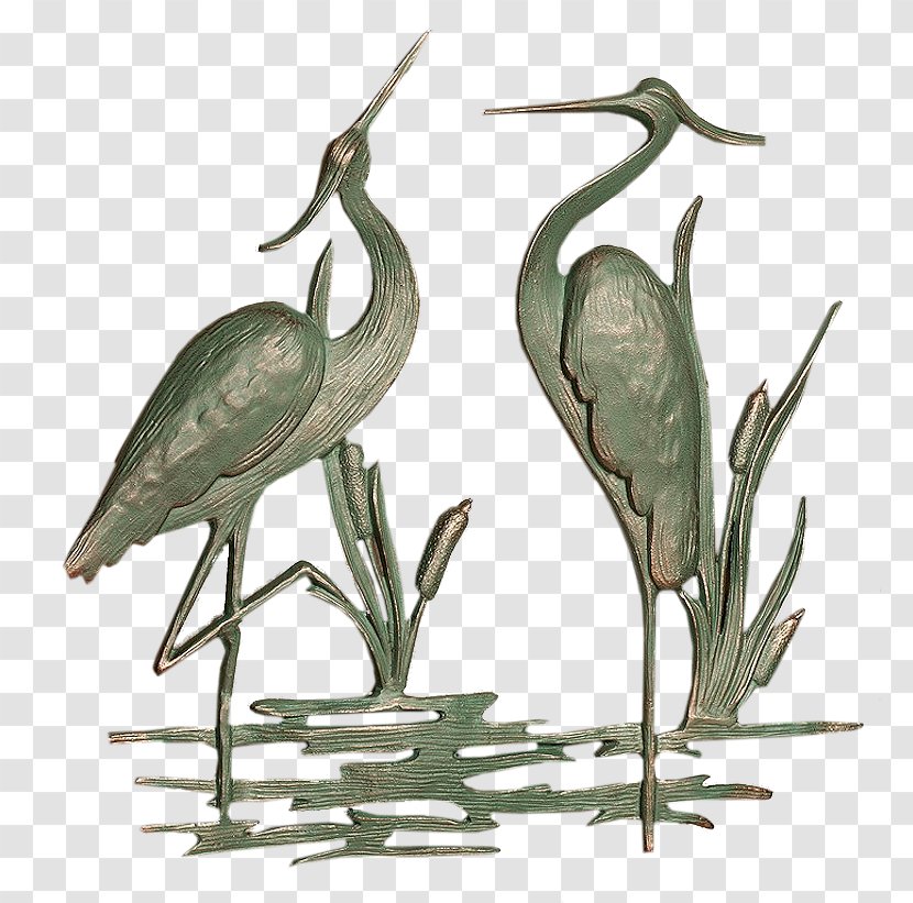 Heron Crane Metal Wall Sculpture - Stork - Seashell Transparent PNG