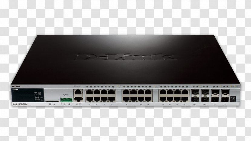 Network Switch Small Form-factor Pluggable Transceiver D-Link XStack DGS-3620-28SC Gigabit Ethernet Stackable - Flower - Niit Transparent PNG