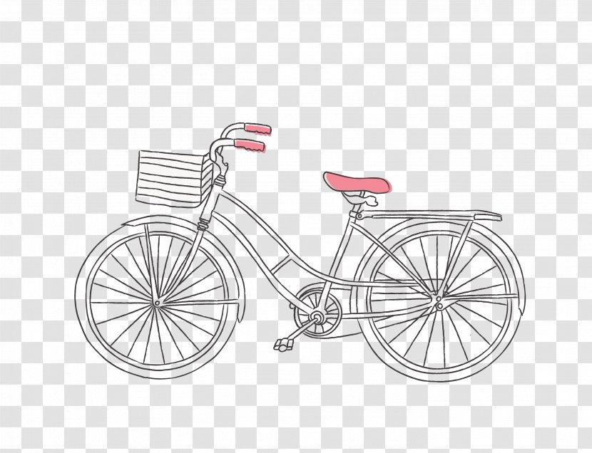 Bicycle Euclidean Vector Drawing - Motor Vehicle - Black Line Bike Transparent PNG