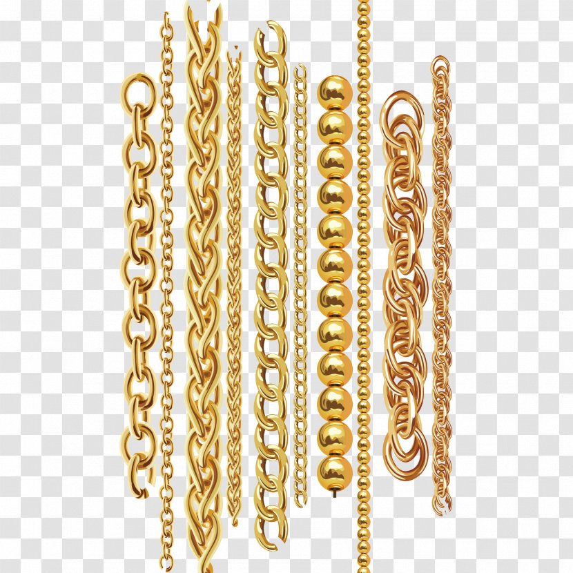 Chain Gold Necklace Metal - Pendant - Vector Transparent PNG