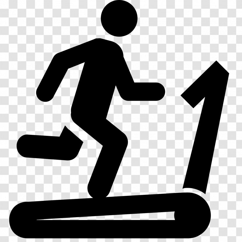 Treadmill Fitness Centre Running Clip Art - Black And White - Tapis Transparent PNG