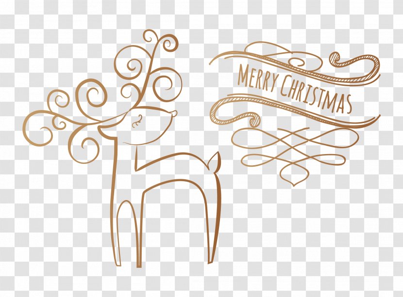 New Year Christmas - Text - Vector Happy Elk Transparent PNG