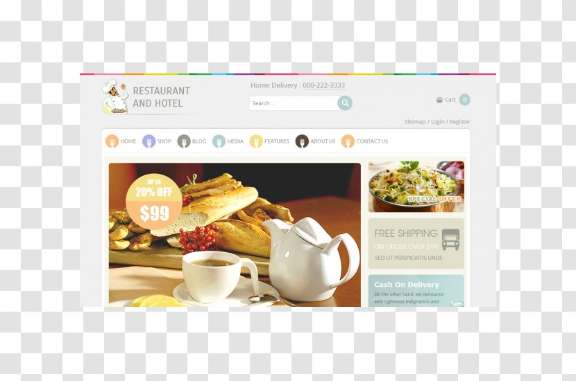 Cafe Responsive Web Design Template Restaurant Joomla - Food - WordPress Transparent PNG
