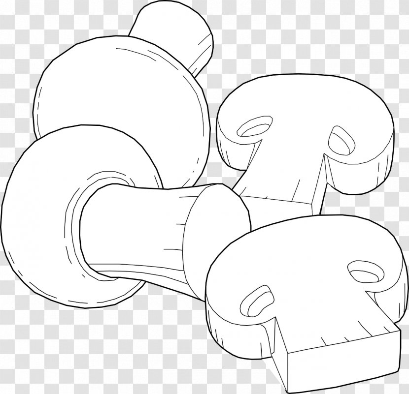 Line Art Mushroom Clip - Sausage Slices Transparent PNG