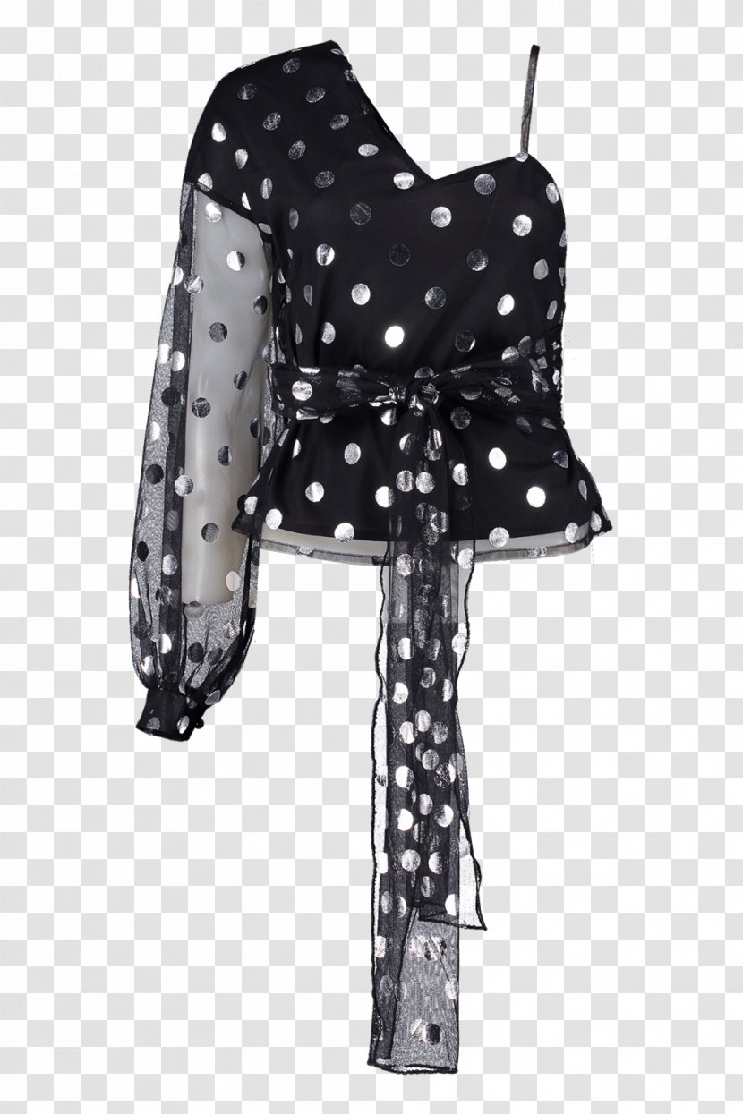 Shoulder Dress Jacket Polka Dot Shirt - Joint - Ruffled Mesh Jumpsuit Transparent PNG