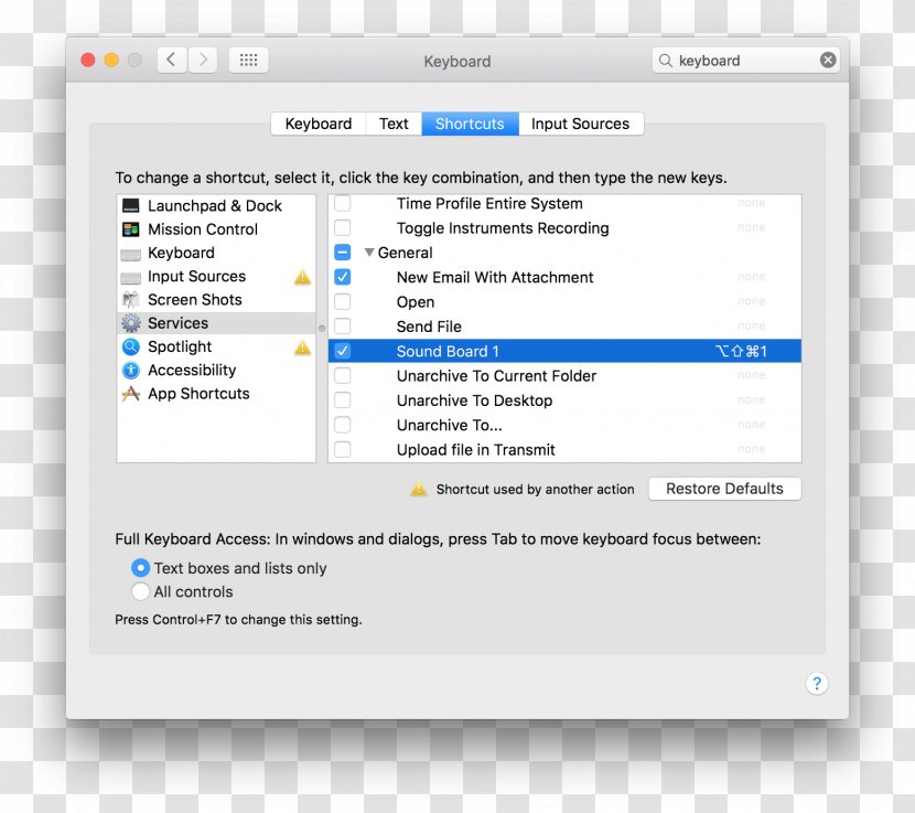 MacOS High Sierra Keyboard Shortcut Apple - Finder - Sound Board Transparent PNG