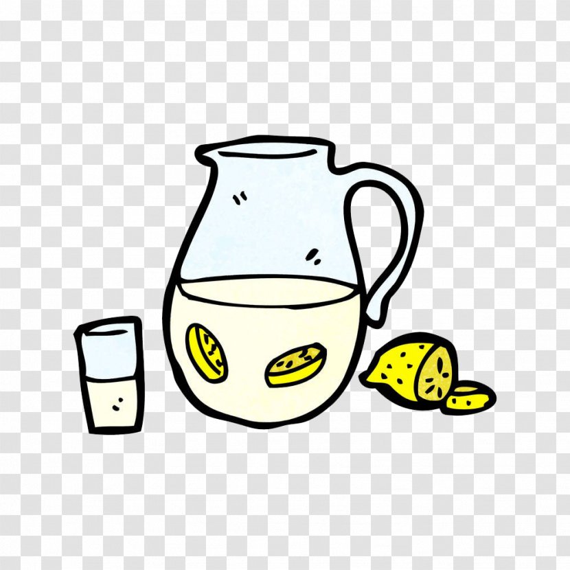 Lemonade Cartoon Drawing Clip Art - Text - Hand-painted Drink Transparent PNG