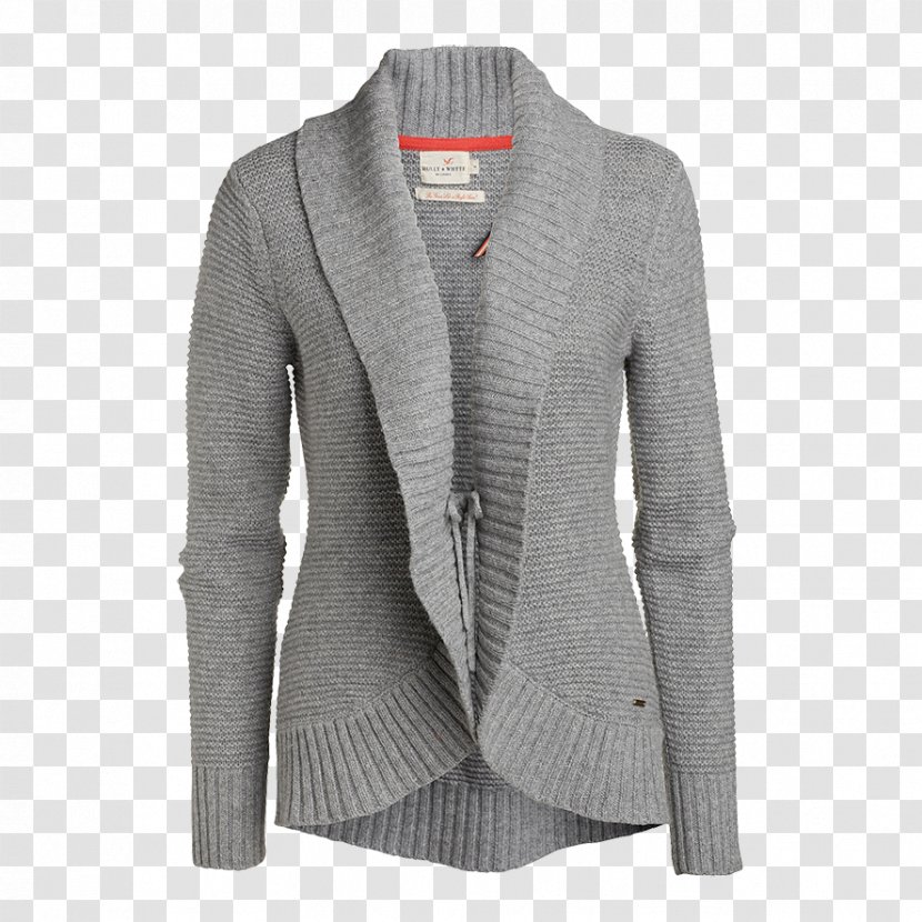 Cardigan Neck Wool Grey - Jacket - Sweater Transparent PNG