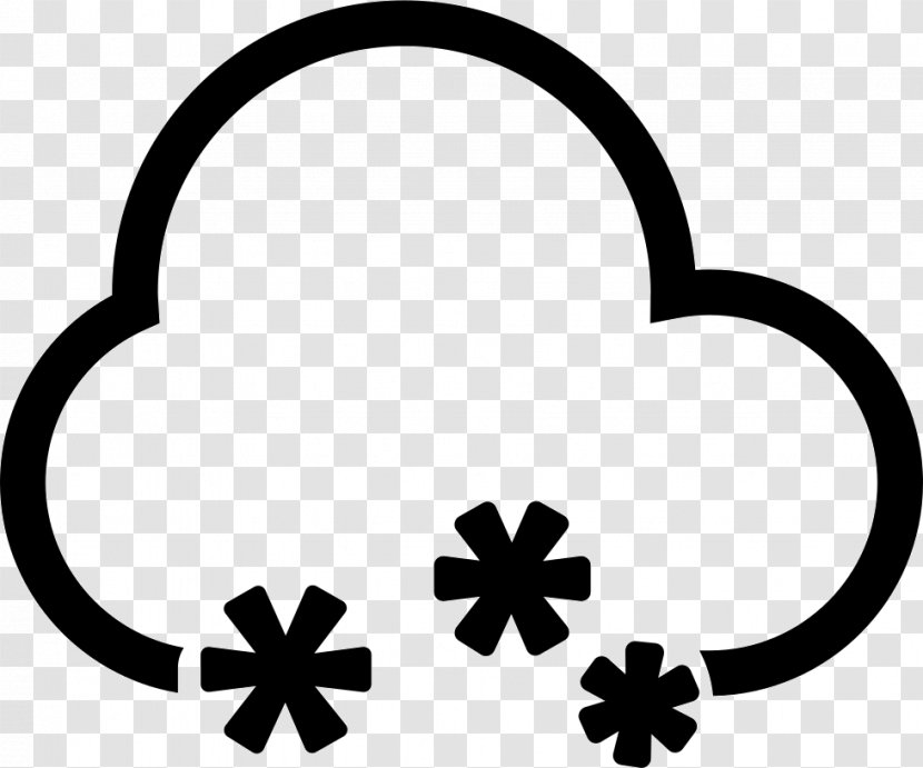 Cloud Snowflake - Black Transparent PNG