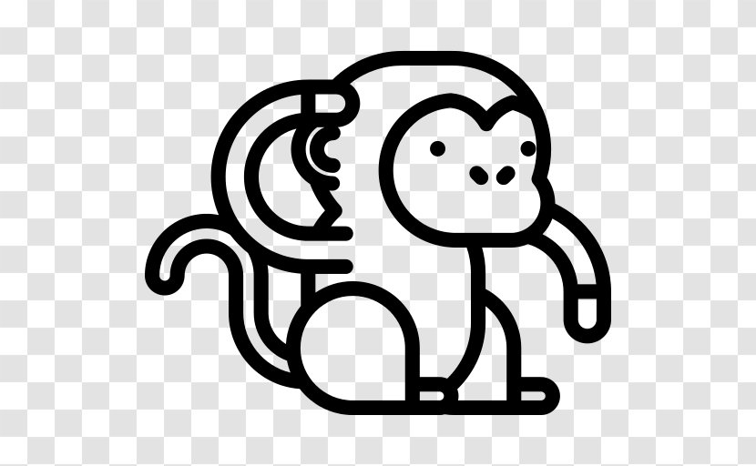 Monkey Cartoon - Blackandwhite - Smile Transparent PNG