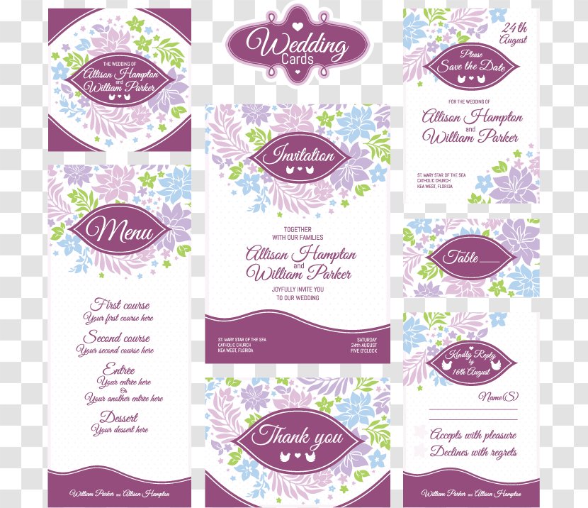 Wedding Invitation Greeting Card Clip Art - Save The Date - Elegant VI Design Pattern Vector Material Transparent PNG