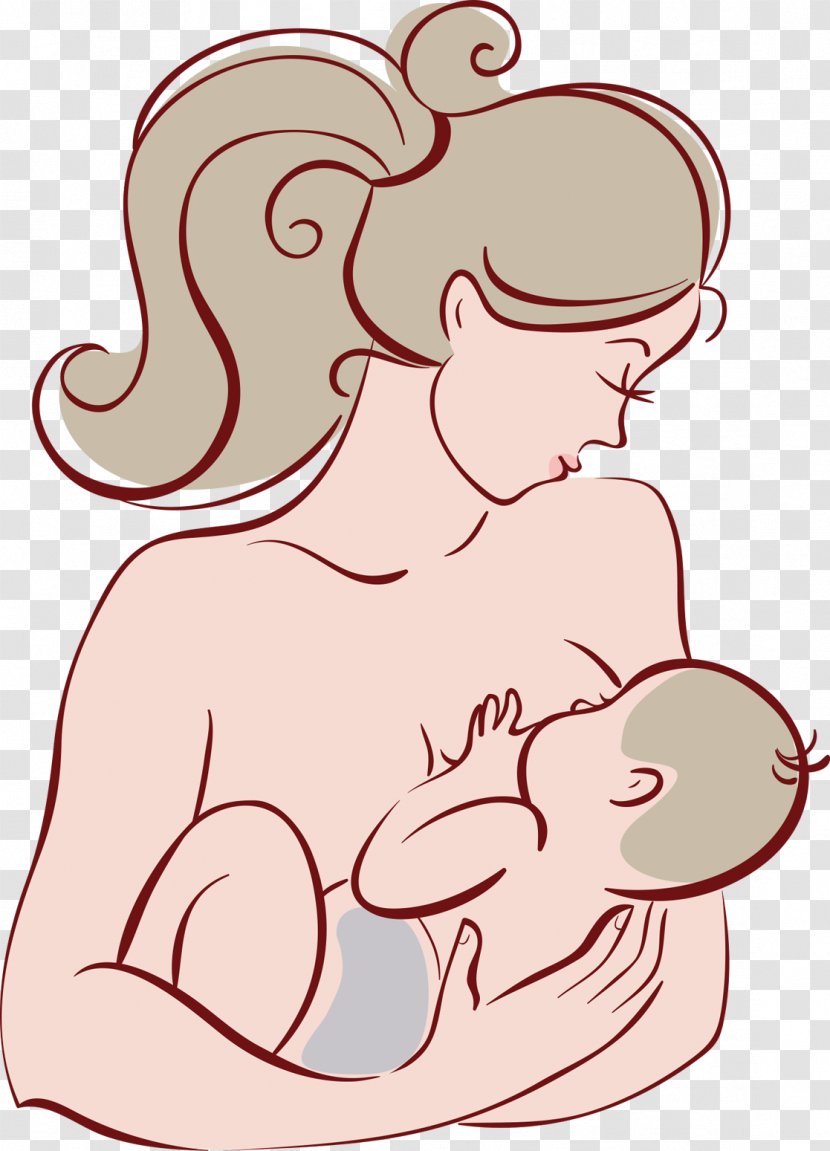 Drawing Vector Graphics Image Mother Child - Cartoon Transparent PNG