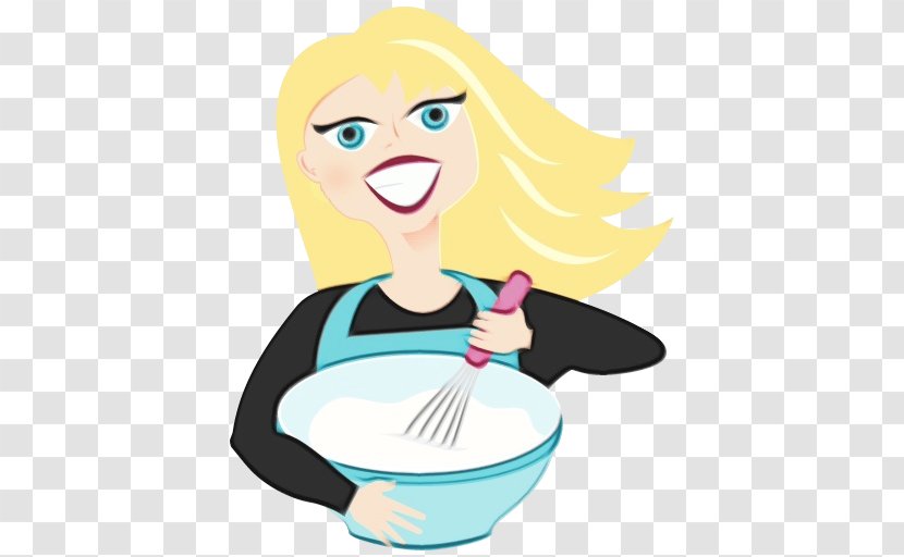 Girl Cartoon - Watercolor - Tableware Cooking Transparent PNG