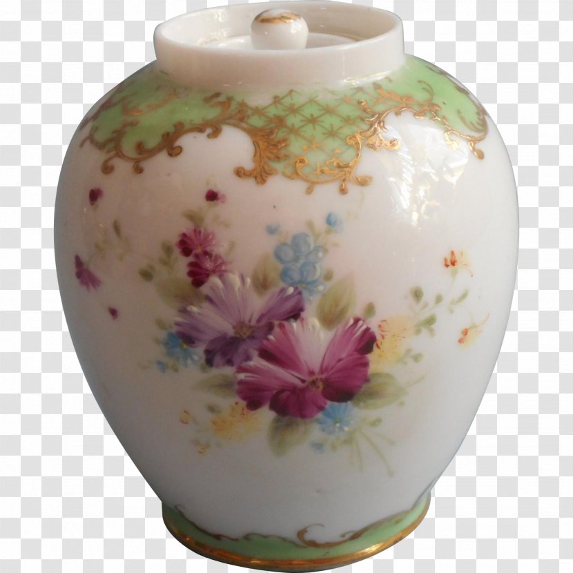Vase Porcelain Urn - Hand-painted Petals Transparent PNG