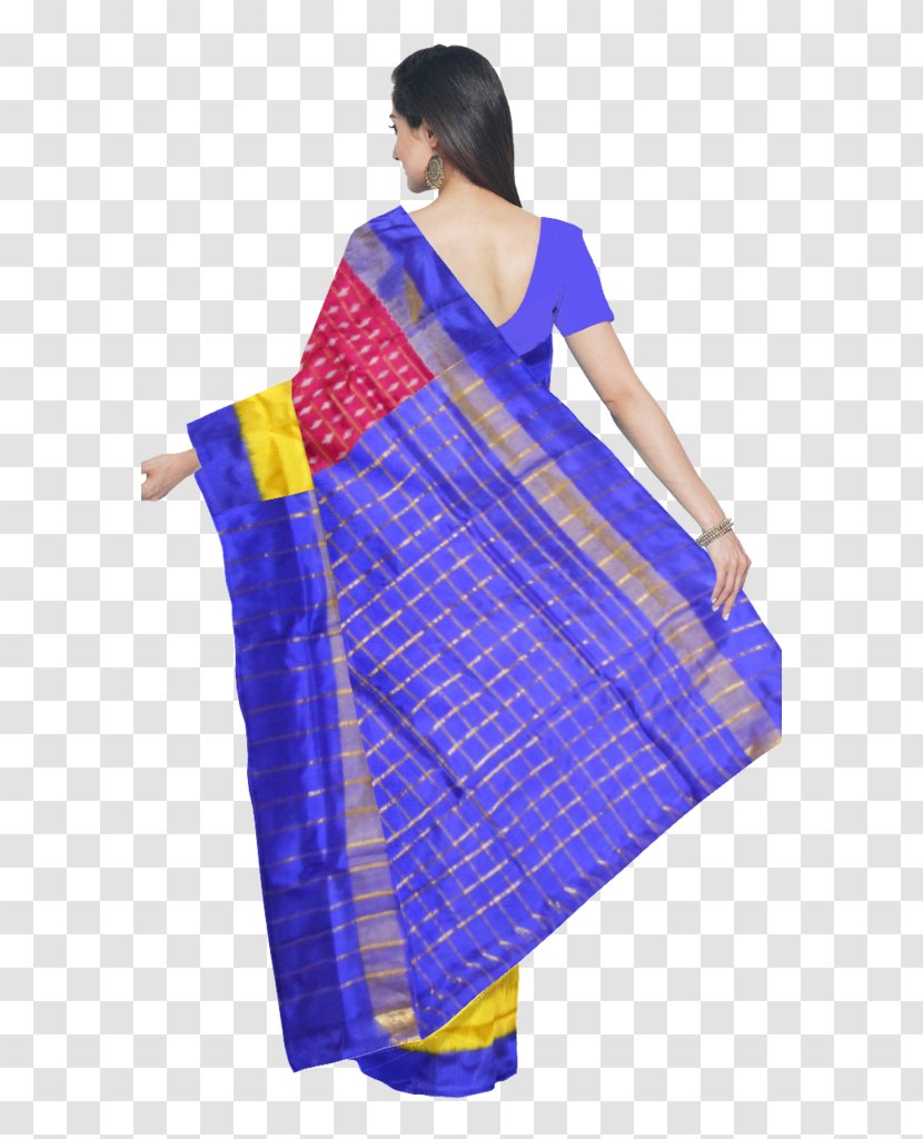 Silk Pochampally Saree Sari Ikat Handloom - Electric Blue Transparent PNG