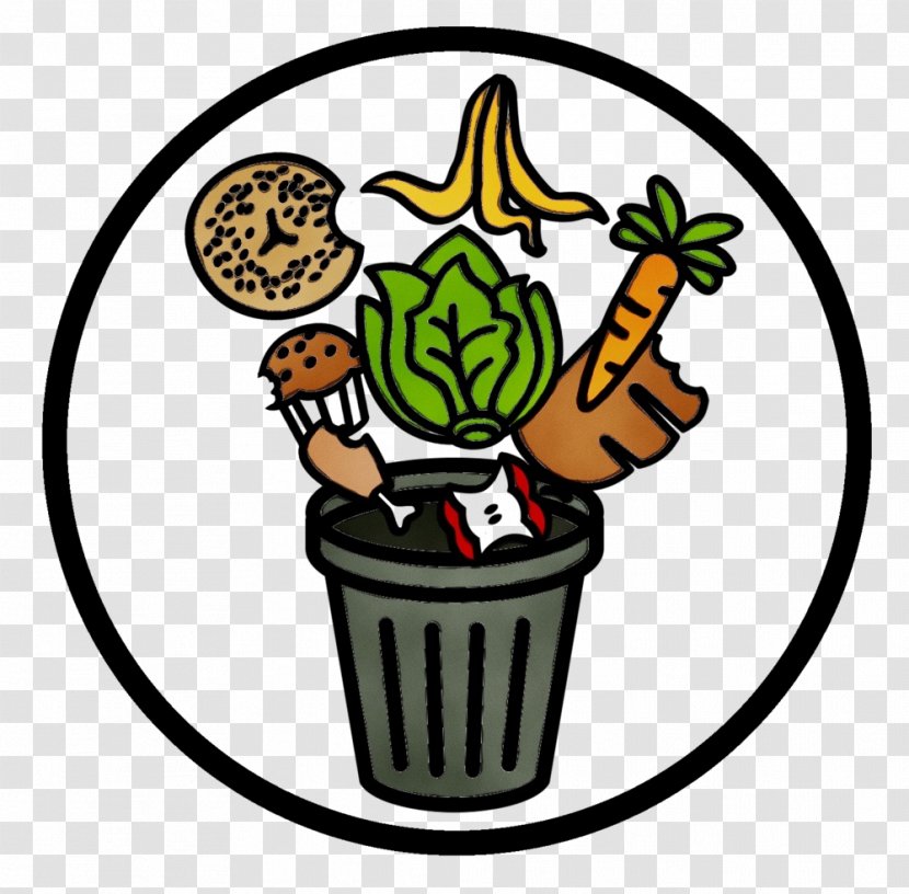 Watercolor Paper - Rubbish Bins Waste Baskets - Fictional Character Plant Transparent PNG
