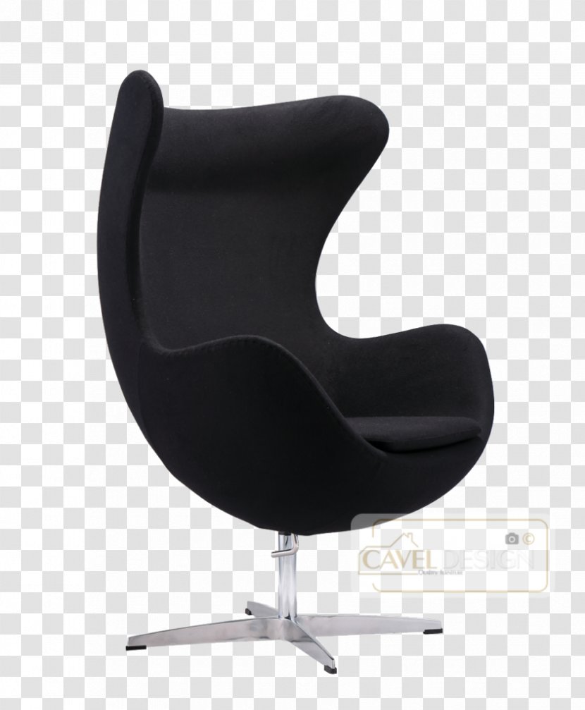 Egg Wing Chair Furniture Living Room - Replica - Black Transparent PNG