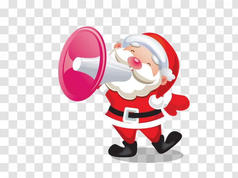 Santa Claus Christmas Illustration - Wish - Loudspeakers Material Transparent PNG
