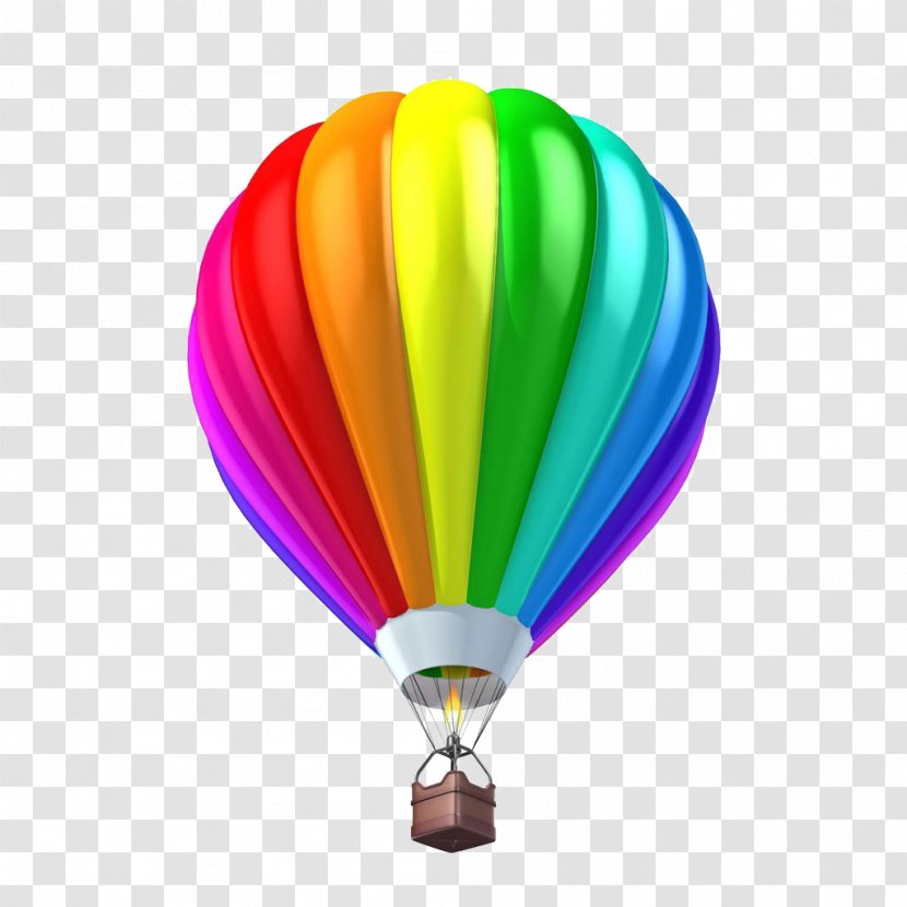 Hot Air Balloon Parachute Clip Art - A Colored Transparent PNG