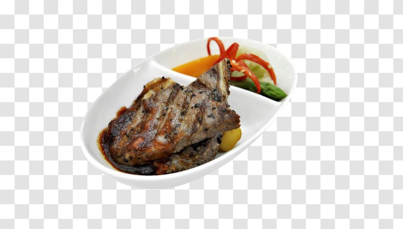Pepper Steak Hamburger European Cuisine Beefsteak - Frying - Western Black Transparent PNG