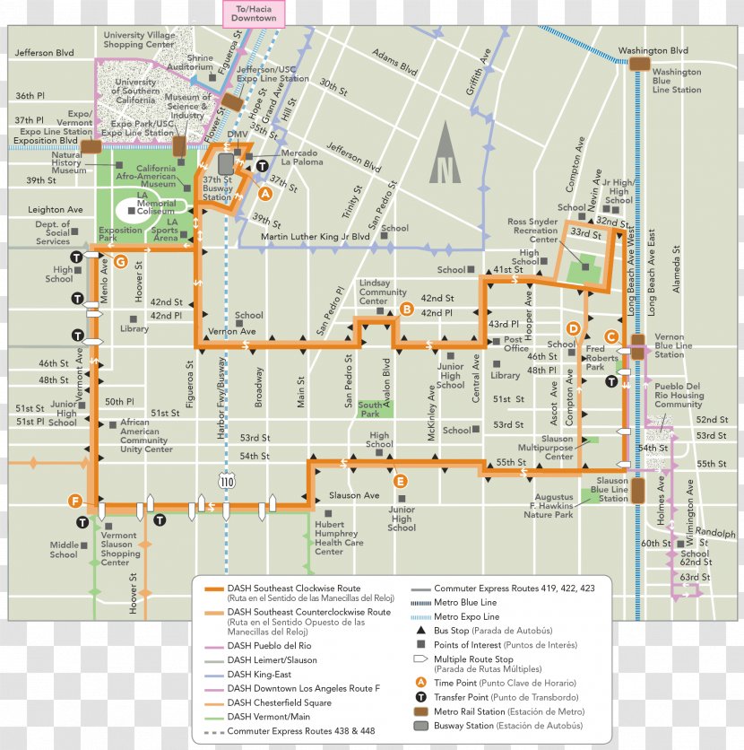 Downtown Los Angeles Bus Map County Metropolitan Transportation Authority Department Of - Floor Plan Transparent PNG