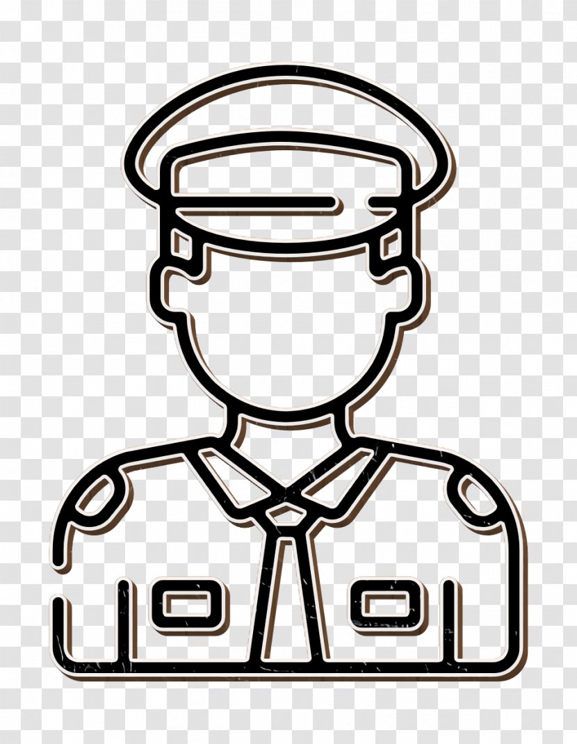 Policeman Icon Crime Investigation - Coloring Book Cartoon Transparent PNG