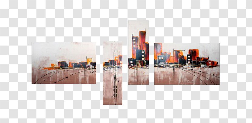 Oil Painting Building Art - Canvas Print - FIG City Frame Transparent PNG