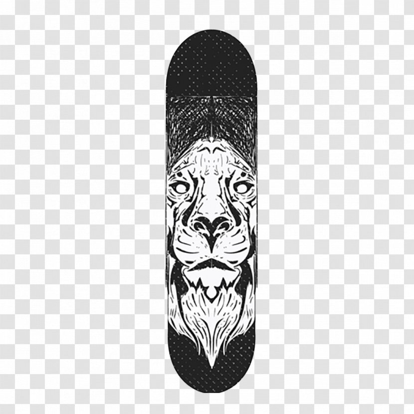 Skateboard Tiger Adobe Illustrator - Black And White Transparent PNG