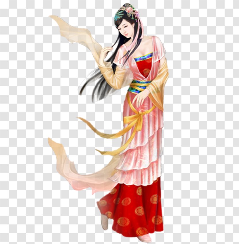 Cartoon - Watercolor - Ancient Dancers Transparent PNG