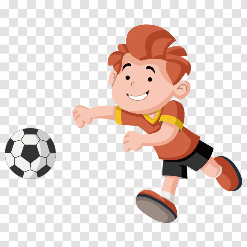 Cartoon Child Play Royalty-free - Human Behavior - Football Boy Transparent PNG