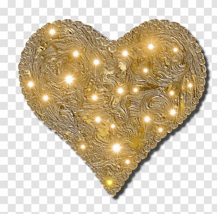 Gold Heart Desktop Wallpaper Transparent PNG