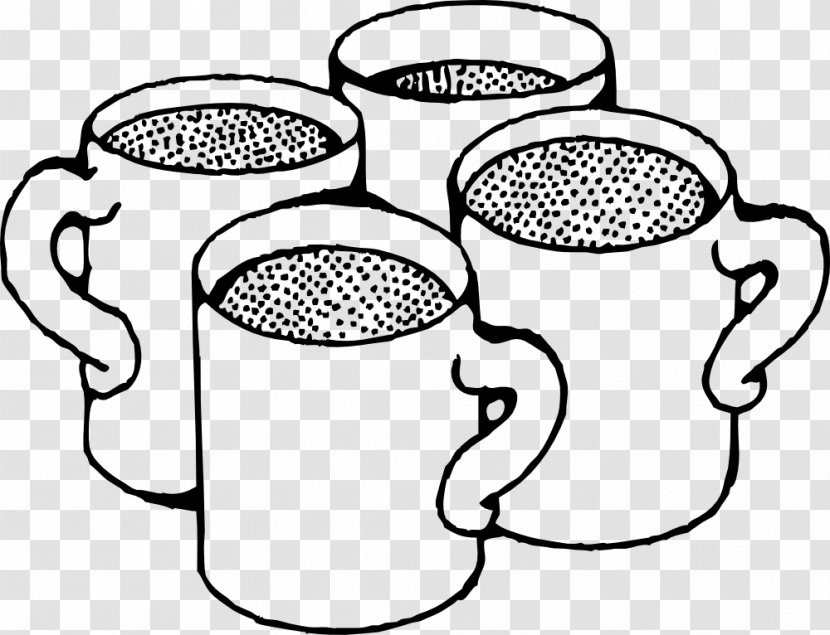 Coffee Cup Mug Hot Chocolate Coloring Book - Black And White Transparent PNG